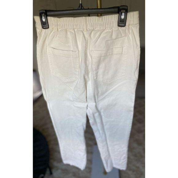 Skies Are Blue White Jeans Denim Crop Cotton Resort Vaca Button Fly Hampton Boho - Picture 2 of 7